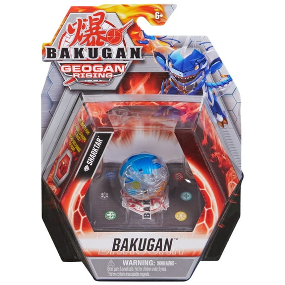 Bakugan, Diamond Sharktar, 2-inch Tall Geogan Rising Collectible Action Figure and Trading Card