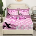 thumbnail image 3 of Erosebridal High Heels Bowknot Bed Sheets Set Queen Size,Bling Crystal Bedding Sets Queen Size,Super Cozy Queen Sheet Sets,Glitter Decoration,4-Piece, 3 of 7