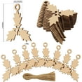 thumbnail image 2 of Inkdotpot 40pcs Mistletoe Wooden Ornament with Holes 3.5" Unfinished Predrilled Natural Wood Slices for Crafts Wooden DIY Christmas Ornaments Hanging Ropes Included, 2 of 7