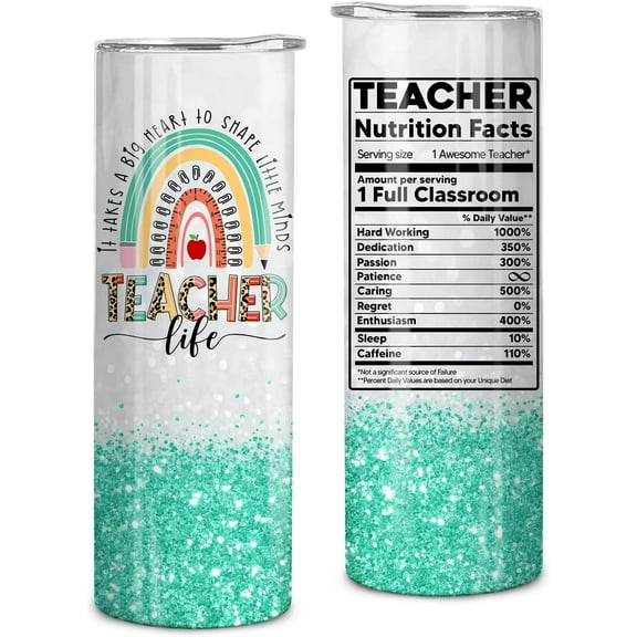 Teacher Gifts for Women - Teacher Appreciation Gifts from Students - Teacher Birthday Gifts, Teacher Christmas Gifts - It Takes a Big Heart to Shape Little Minds - 20oz Teacher Tumbler