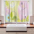 thumbnail image 2 of Ambesonne Garden Scene Kitchen Curtains, Flowers Leaves Dots, 55"x24", Pale Mauve and Green, 2 of 3