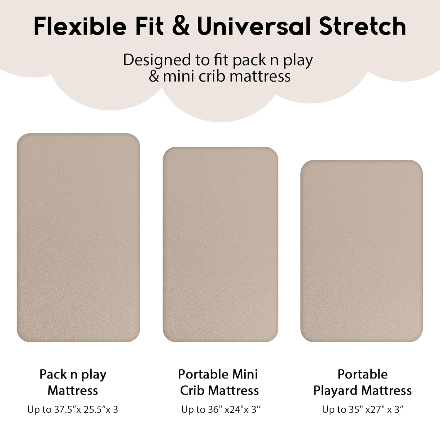 JJEAN-Pack and Play Sheets Fitted, Mini Crib Sheets 2-Pack for Pack N Play Mattress, Stretchy Playard Sheet, Soft and Breathable Brown+Leaf