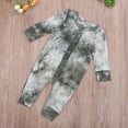 thumbnail image 3 of Qiylii Baby Tie Dyeing Romper, Long Sleeve Round Neck Button-Down Bodysuit, 3 of 8