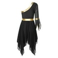 thumbnail image 6 of DPOIS Women's Praise Dance Overlay and Tunic Worship Dance Dress Black S, 6 of 7