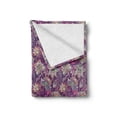 thumbnail image 2 of Floral Soft Flannel Fleece Throw Blanket, Vibrant Flowers with Romantic Style Ornamental Petals Paisley Design, Cozy Plush for Indoor and Outdoor Use, 60" x 80", Mauve Green, by Ambesonne, 2 of 6
