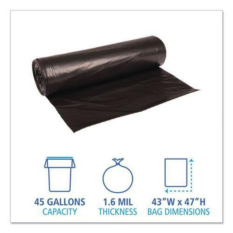 Recycled Low-Density Polyethylene Can Liners, 56 gal, 1.6 mil, 43 Recycled Low-Density Polyethylene Can Liners, 56 gal, 1.6 mil, 43