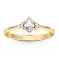 thumbnail image 2 of Birthstone Oval Ring with Shoulder Accents - Diamond/White Topaz (April), 2 of 5