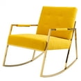 thumbnail image 6 of ARCTICSCORPION Accent Chair, Leisure Rocking Chair with Stainless Steel Feet, Upholstered Rocking Armchair, Modern Rocker Chair with High Backrest and Armrests for Balcony Bedroom, Yellow, 6 of 7