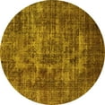 thumbnail image 1 of Ahgly Company Machine Washable Indoor Round Oriental Yellow Industrial Area Rugs, 4' Round, 1 of 4