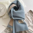 thumbnail image 3 of Korean fashion Women Double Cashmere Scarf Big Shawl Winter Warm Soft Solid Brand Bandana Lady Pashmina Tassel Blanket Scarves, 3 of 5