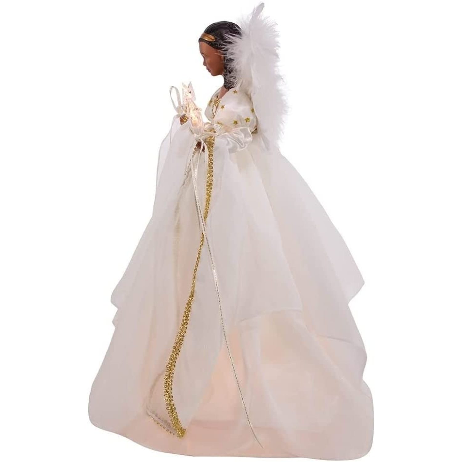 Tilldsd 10Light Black Angel Tree Topper Ivory,Medium