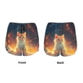 thumbnail image 3 of KLL Starry Sky Constellation Cat Pattern Shorts Women,Athletic Shorts High Waisted Running Shorts Pocket Sporty Short Gym Elastic Workout Shorts-X-Large, 3 of 7