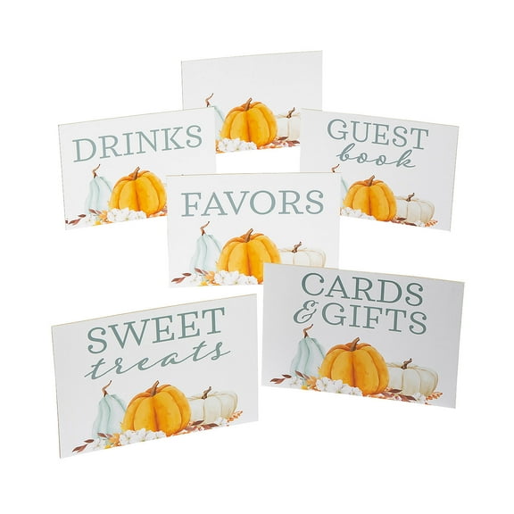 Fun Express Harvest Pumpkin Table Sign Set - 6 Pc.