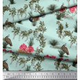 thumbnail image 2 of Soimoi Polyester Crepe Fabric Leaves,Floral & Peacock Bird Decor Fabric Printed Yard 42 Inch Wide, 2 of 2