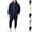 Navy, variant on HAJWOH Sweatsuits for Mens Full Zip Drawstring Casual Hooded and sweatpants with Pockets Running Jogging Sport Comfort Suit