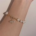 thumbnail image 1 of Pearl Bracelet Chain Link Baroque Culture Bossimi 14K Gold Filled Adjustable Fas, 1 of 3