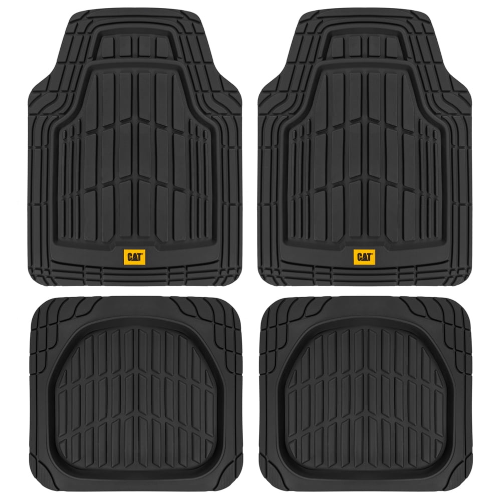 CAT® Heavy Duty Odorless Rubber Floor Mats, Total Protection Durable Trim to Fit Liners for Car