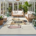 thumbnail image 2 of Area Rugs 2.7'x5', Beige Cute Cat Carpet Runner Indoor Outdoor Rugs Home Decor Aesthetic, Cartoon Funny Heater Cats Non Slip Mats Washable Accent Rug for Living Room Bedroom, 2 of 8