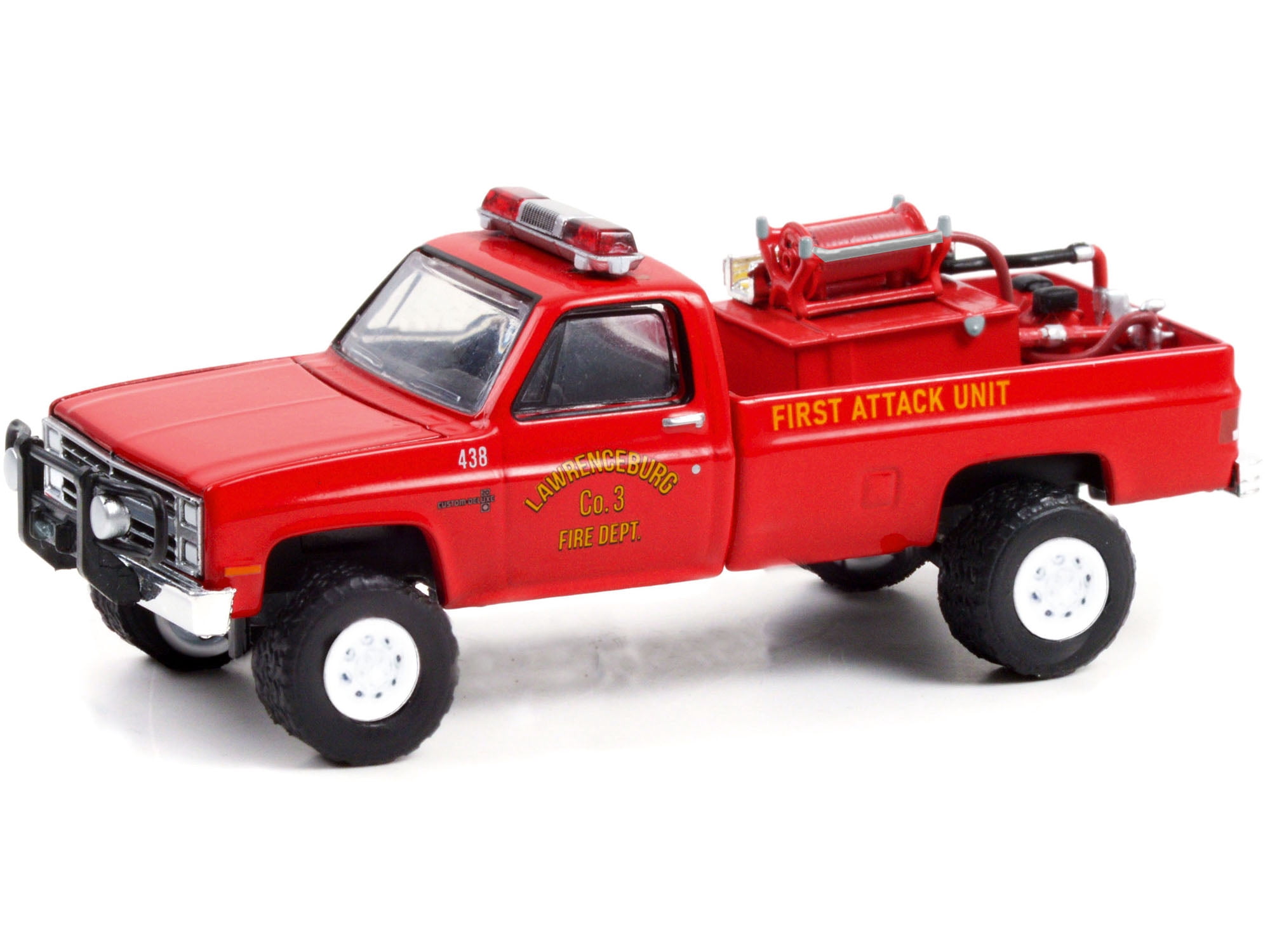 No1ミニカー1/18箱ありCollectibles C20 FIRETRUCK 1986 Chevrolet C20 Custom Pickup Truck Red First Attack Unit