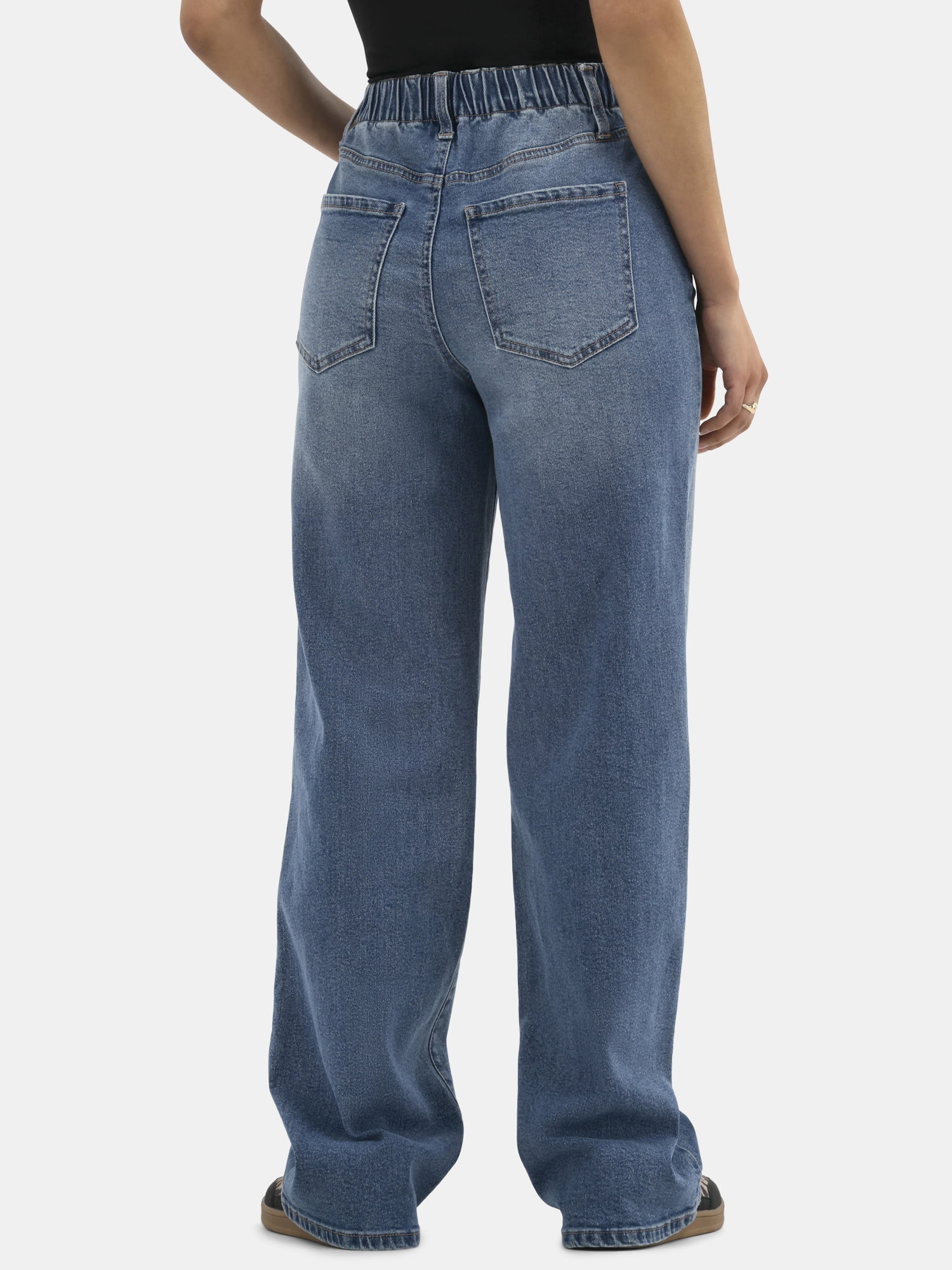 No Boundaries High Rise Baggy Wide Leg Jeans, 32'' Inseam