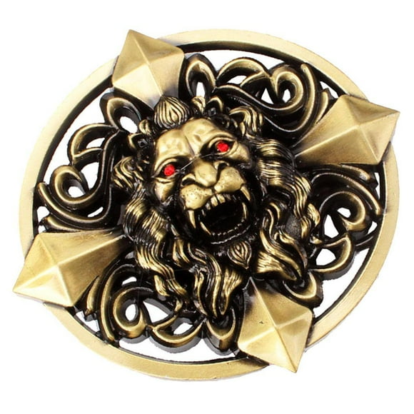 xinxixnxx Gothic Keltic 3D Skull Lion Head Heavy Belt Buckle Men Western Celtic Type 1
