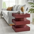 thumbnail image 2 of Coffee Sofa Side End Table, Square, Red, Wood, Living Room Lounge Cafe Lobby Hospitality Restaurant, Modern Contemporary, HB37118, 2 of 8