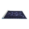 thumbnail image 2 of Ahgly Company Machine Washable Indoor Square Persian Blue Traditional Area Rugs, 3' Square, 2 of 4