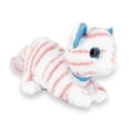 thumbnail image 3 of Gatito De Peluche Adorable Estirado Blanco con Rayas Rosas, 3 of 6