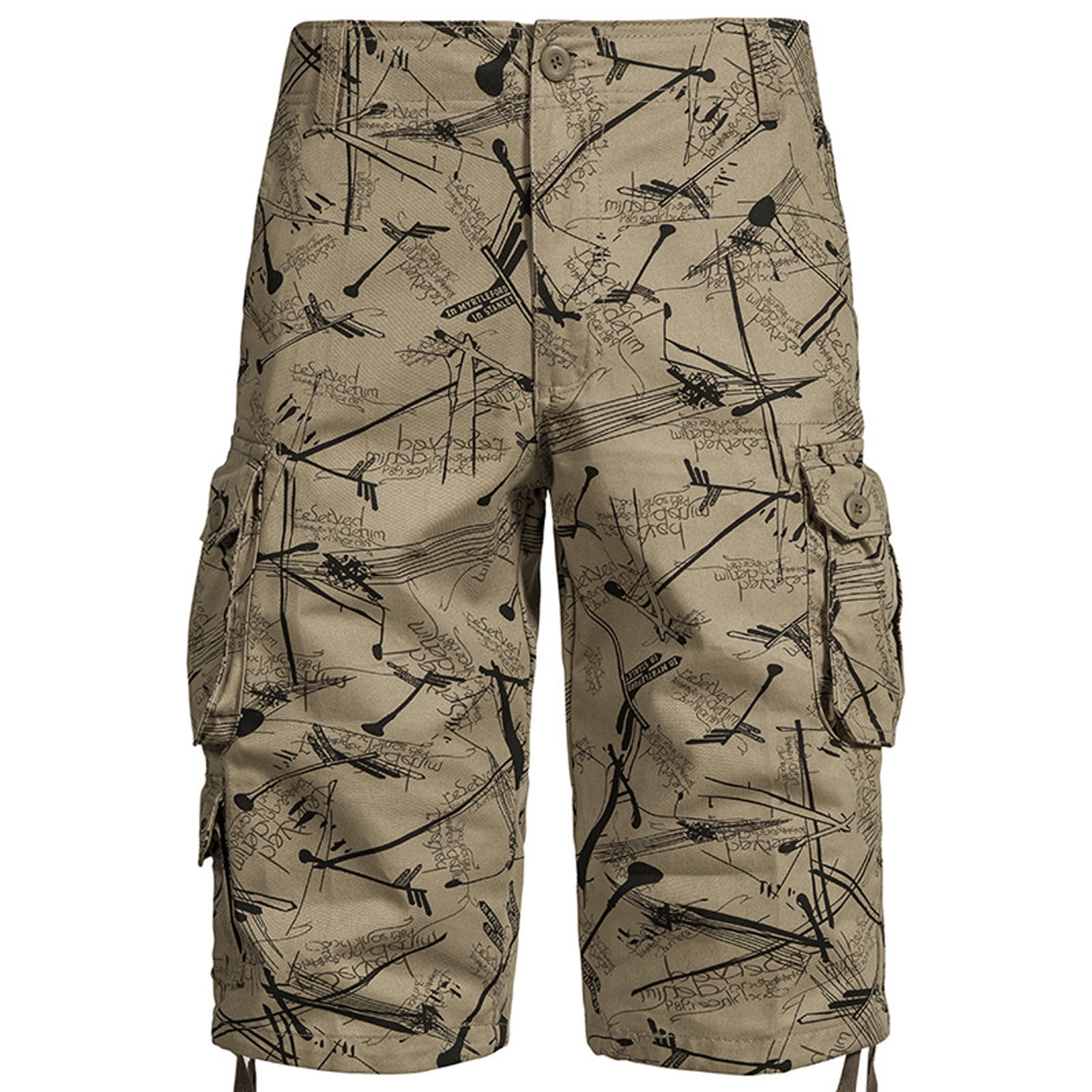 JWZUY Mens Zip Button Graffiti Cargo Shorts Flat Front Relaxed Fit Military  Shorts Outdoor Shorts Zipper Pocket Cargo Shorts Sports Shorts Tactical 