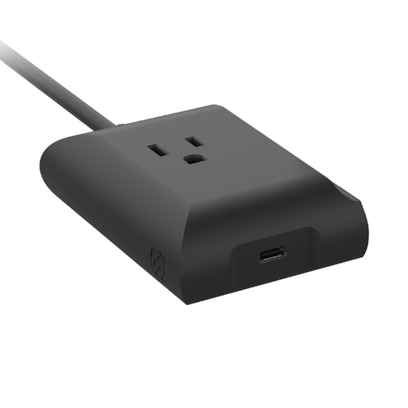 Scosche BL2PE BaseLynx 2.0 Powered End Cap w/ 120V AC Wall Outlet & 67W USB-C Port for iPad, MacBook