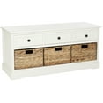 thumbnail image 2 of SAFAVIEH Damien Storage Bench with 3 Wicker Baskets and 3 Drawers, Distressed Cream, 2 of 5