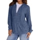 thumbnail image 1 of Suéteres para Mujer, Sudaderas de Punto de Larga con Cremallera, Sudaderas Acanaladas, Sudaderas Casuales Holgadas con Bolsillo. Azul Oscuro L, 1 of 9