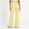 thumbnail image 4 of POROPL Linen Pants Women Loose Wide Leg Drawstring Elastic Waist Pants With Pocket, 4 of 6