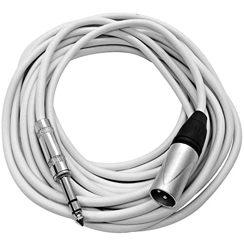 SATRXL-M25White 25 Professional Audio Balanced XLR-M to 1/4 Patch Cord Seismic Audio 25 Foot White XLR Male to 1/4 Inch TRS Patch Cables 