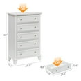 thumbnail image 2 of Litake Dresser for Bedroom, Vintage Dresser with 5 Drawers, Chest Drawers with Metal Handles and Steel Frame, Wood Organizer Storage for Living Room, Entryway, Kid's Room, 2 of 8