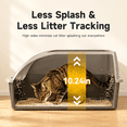 thumbnail image 3 of XL Open Top Stainless Steel Cat Litter Box, Light Gray-1Pack, High Sides Extra Large Capacity, 3 of 8