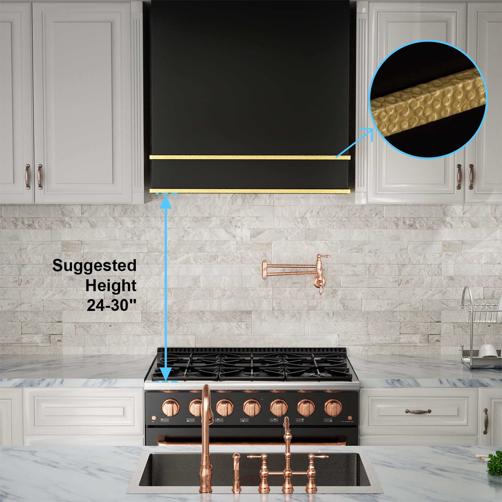 Akicon Range Hood 30 Inch, 600 CFM Ducted Vent Hood, Stainless Steel Box Kitchen Hood with 2 LED Lights, Removable Baffle Filters, Stove Hood Vent for Kitchen, 3 Speeds, Wall Mounted (AK-HS30HB-JBG)
