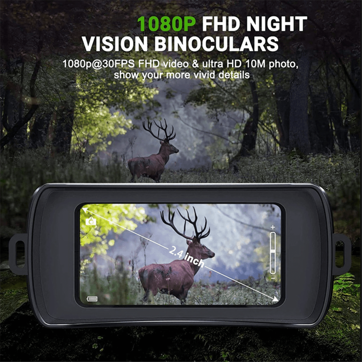 1080P Infrared Night Vision Device 5X Binocular Day Night Use Photo Video Taking Digital Zoom for Hunting Boating