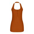 thumbnail image 4 of Wycnly Formal Dresses for Women Knitted Ribbed Button Down Sexy Bodycon Tank Mini Dresses Sleeveless U-Neck Solid 2024 Summer Short Dress Brown s, 4 of 5