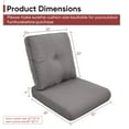 thumbnail image 2 of OPOHORO Outdoor 10-Piece Deep Seat Cushion,25"x 22", Water Resistant, Fade Resistant, Deep Seat Bottom and Back Cushion for Chair, Sofa, and Couch,Gray, 2 of 7