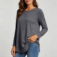thumbnail image 2 of Kezqiaxn Long Sleeve Shirts for Women Fashion Clothing Crew Neck Loose Casual Tops Womens Blouses Fall Clothes, 2 of 7