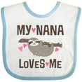 thumbnail image 3 of Inktastic My Nana Loves Me Sloth Girls Baby Bib, 3 of 4