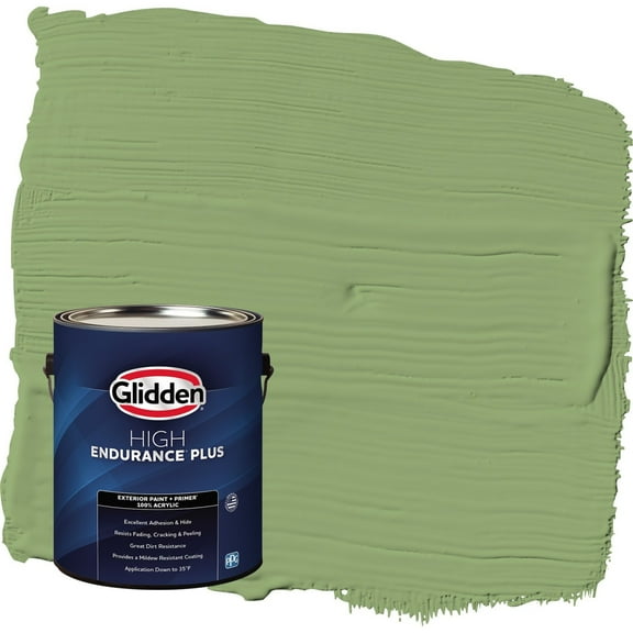 Glidden HEP Luscious Lime / Green Flat Exterior Paint with Primer, 1 Gallon
