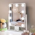 thumbnail image 1 of Makeup Mirror with Lights Modern Vanity Mirror x Lightedup Mirror with Color Dimmable Lighting & Mount Touch Sensor with Detachable X Spot Mirror Sleek Metal Frame \u W, 1 of 7