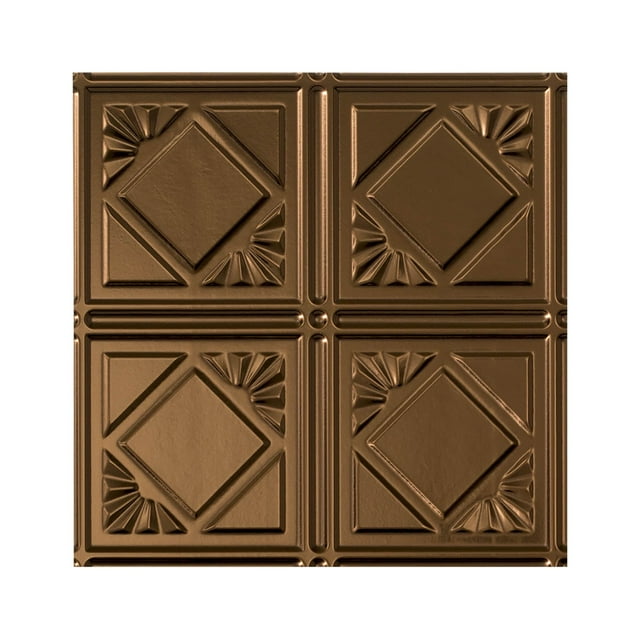 Fasade Easy Installation Traditional 4 Oil Rubbed Bronze Glue Up Ceiling Tile/ Ceiling Panel (12" X 12" Sample)