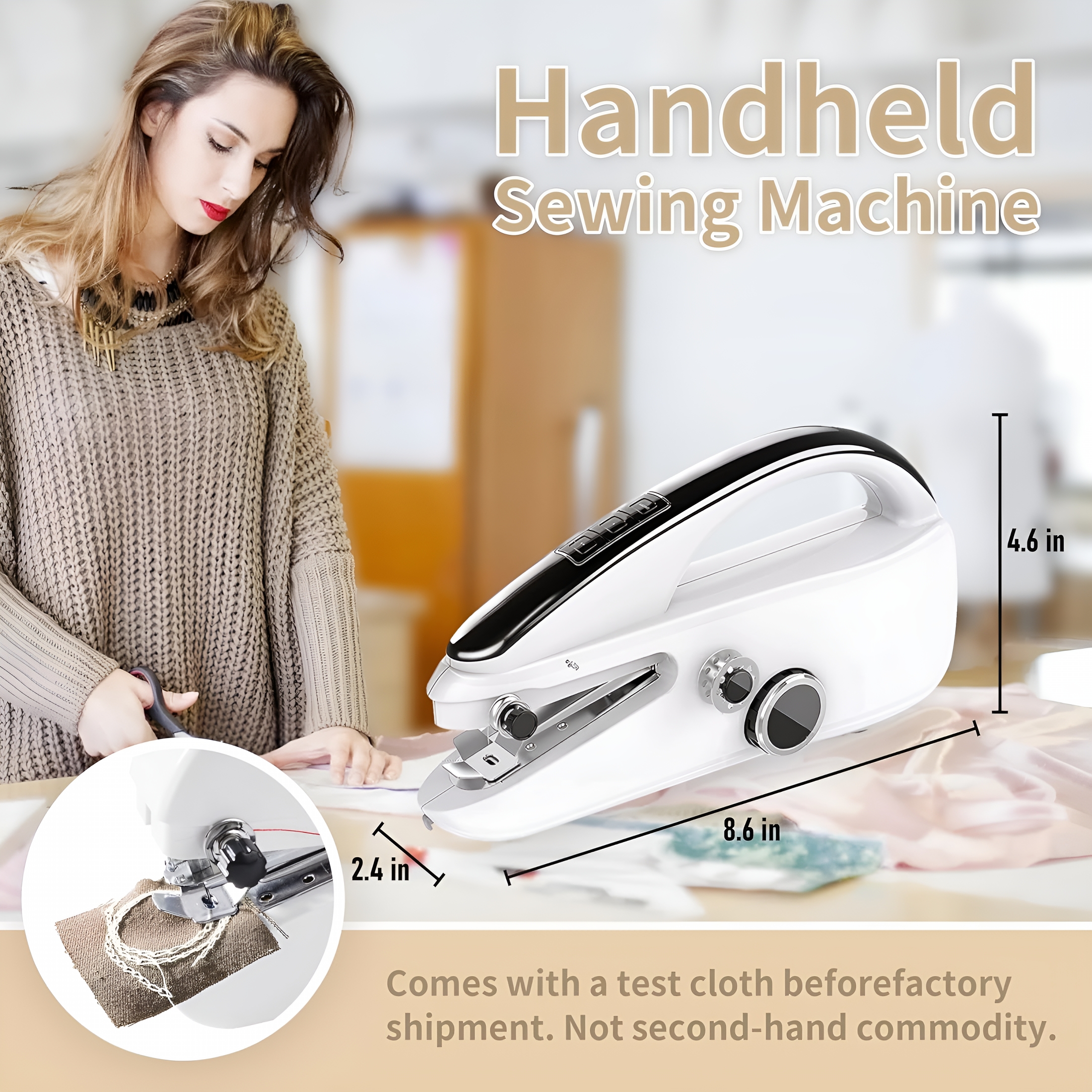 CURYMAY 2026 New Handheld Sewing Machine,Hand Held Sewing Machine for Adults,Portable Mini Sewing Device for Clothing Repairs,Diy Projects,Quilting,Crafts