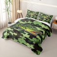 thumbnail image 3 of Feelyou Cartoon Spotted Bass Fish Twin Quilt Set for Men, Green Farmhouse Camouflage Twin Coverlet Set, 2-Piece, 3 of 7