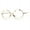 Rose Gold, variant on Women's Clear Lens Glasses Round Metal Frame Heart Studs UV400 Yellow Gold