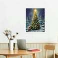 thumbnail image 2 of JEUXUS  Tree Canvas Print Snowy Forest Pine Trees Wall Art Paintings for Wall Rabbit Squirrel Festive Holiday Home Decor, 2 of 4