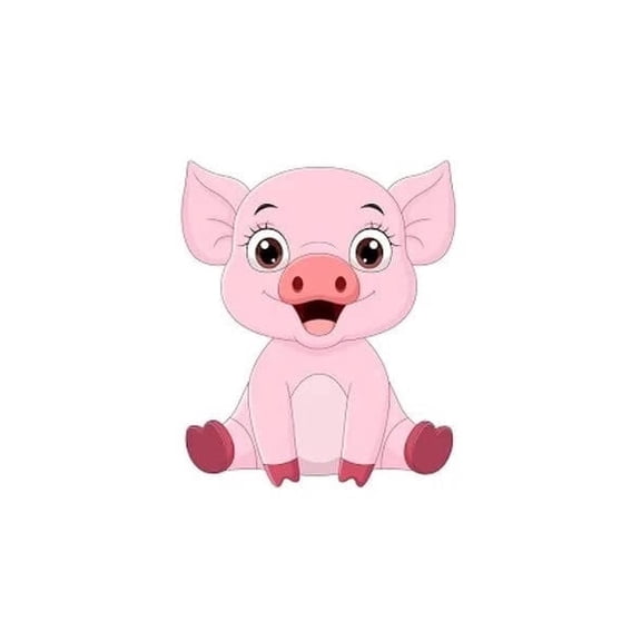 Pink Piglet Birthday Edible Icing Image Cake Topper, by Tnct.